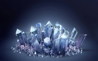 Crystal rocks black background blue - diamond free wallpaper