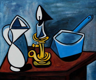 Table bowl spoon soup painting - cubist free wallpaper