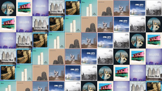 Collage buildings different colors sizes - a collage of photos free wallpaper