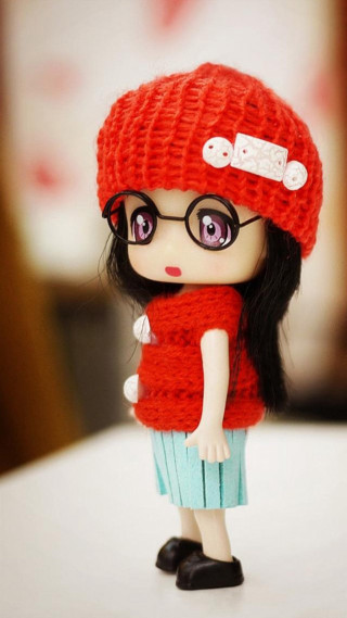 Doll glasses red hat table - glass free wallpaper for mobile