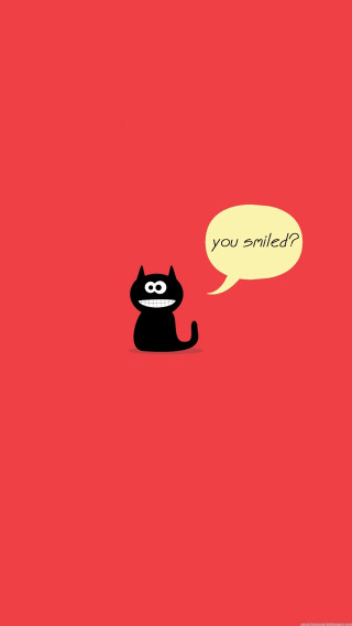 Black cat speech bubble red - a black cat free wallpaper for mobile
