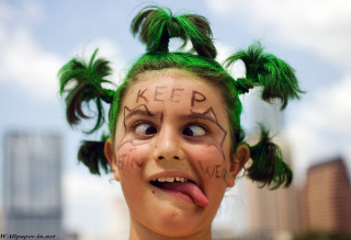 Green hair face paint peace - peace free wallpaper
