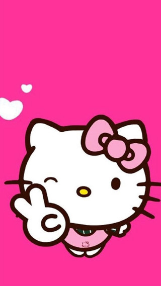 Hello kitty pink background heart - transgressive art free wallpaper for mobile