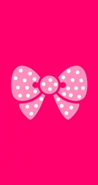 Pink bow white dots pink - white dot free wallpaper for mobile