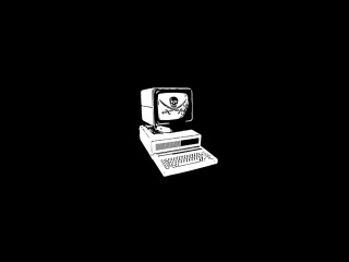 Computer keyboard skull black background - banksy free wallpaper