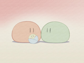 Cartoon characters sitting pink background - background behind them free wallpaper