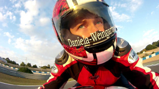 Helmet motorcycle track sky clouds - a track free wallpaper