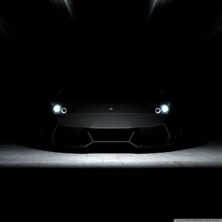 Black sports car dark room 9 - free 3d render wallpaper for tablet