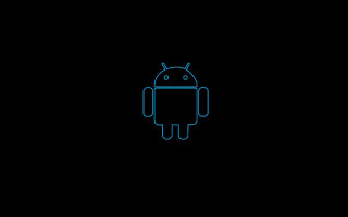 Blue line drawing robot black - android free wallpaper for desktop