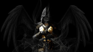 Man armor wings sword hand - wing and a sword free wallpaper