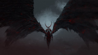 Demonic bird large wings dark - large wing free wallpaper