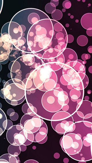 Bubbles floating black background pink - generative free wallpaper for mobile