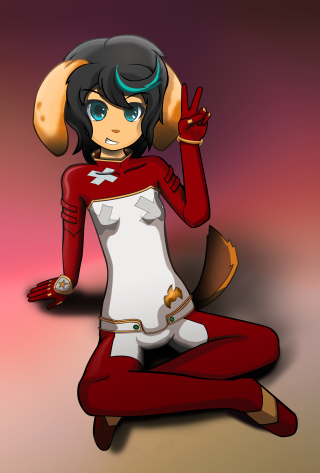 Cartoon character sitting hand head - her head and a hand free wallpaper