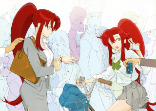 Anime girls crowd hands on - their hipss free wallpaper