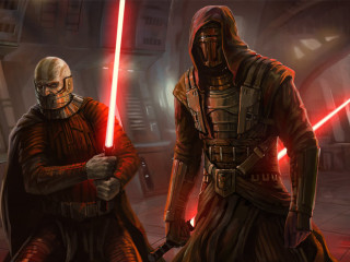 Costumed people lights sword holding - one holding free wallpaper for desktop