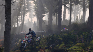 Forest dirtbike motorcycle foggy day - a foggy day free wallpaper