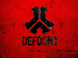 Red wall defooni logo black - daarken free wallpaper