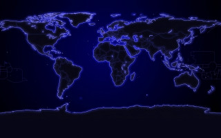 Blue world map lines blue - global illumination free wallpaper