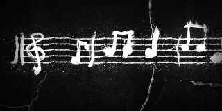 Black white musical note trellis - a musical note free wallpaper