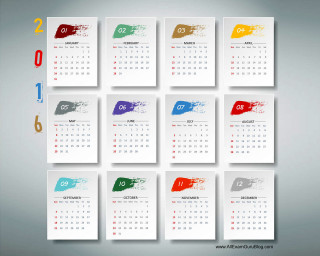 Colorful calendar pen in middle - different color free wallpaper