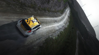 Yellow white car dirtroad hill - a dirt road next free wallpaper