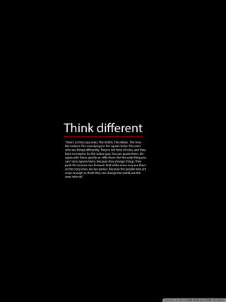 Think different black background white 3 - typographic free wallpaper for mobile