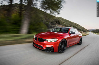 Red car driving road forest 3 - hillside free wallpaper for desktop
