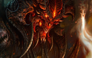 Demonic dragon glowing eyes glowing - tail free wallpaper