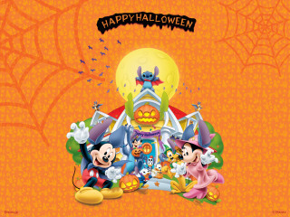 Mickey mouse halloween scene pumpkin - sky free wallpaper