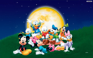 Mickey mouses hill full moon - sky free wallpaper