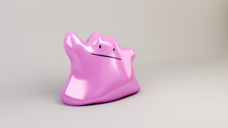 Pink object sad face side - slight free wallpaper