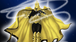 Woman yellow cape lightning wand - black outfit free wallpaper