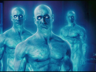 Glowing eyes body paint blue - a blue light free wallpaper for desktop