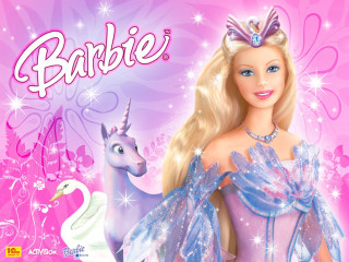 Barbie unicorn swan pink background - a barbie doll free wallpaper