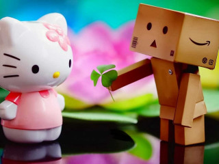 Hello kitty lego man flowers - pop surrealism free wallpaper