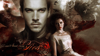 Man woman standing painting demon - dark shadow free wallpaper