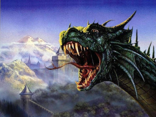 Dragon mouth open castle fog - dragon art free wallpaper