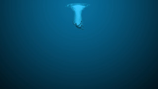 Blue ocean large wave person - daarken free wallpaper