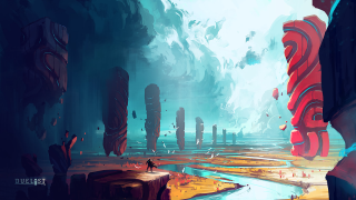 Landscape river man cliff sky - anton fadeev free wallpaper