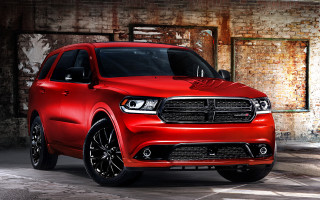 Red dodge suv garage brick - a door open free wallpaper