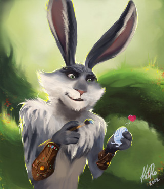 Rabbit bag flower blue object - art station free wallpaper for tablet