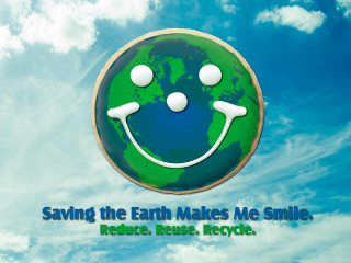 Green smiley earth saving recycling - me free wallpaper