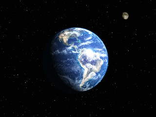 Earth moon space view from - global illumination free wallpaper