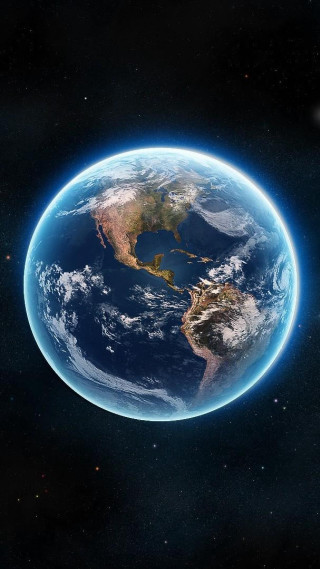 Earth view space blue glow - a view of the earth free wallpaper for mobile