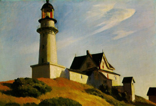 Lighthouse hill sky background house - edward hopper free wallpaper
