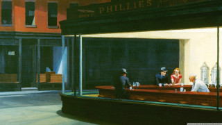 American scene outdoor table figures - edward hopper free wallpaper