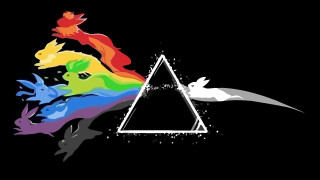 Dark background rainbow triangle bird - epic composition free wallpaper