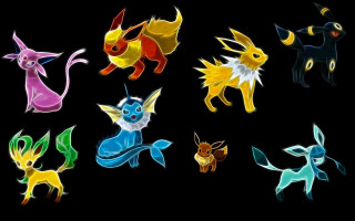 Colorful pokemons black background group - chippy free wallpaper