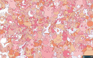 Cats group pink orange pattern - pokemon free wallpaper for desktop