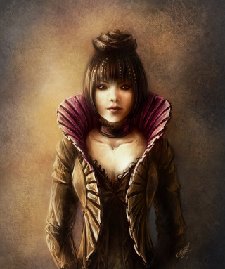 Woman hoodie scarf painting portrait - charlie bowater free wallpaper for mobile